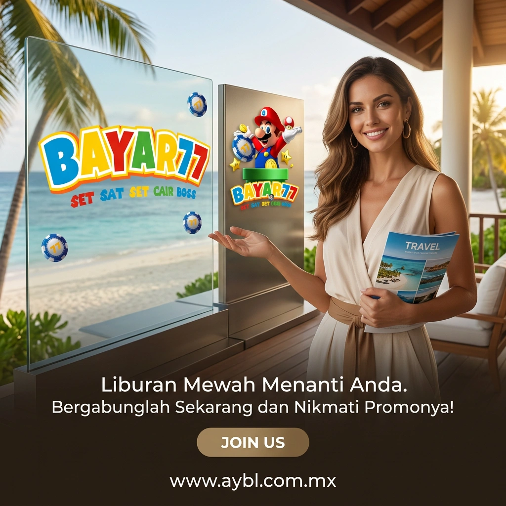 Banner BAYAR77 bertema game dan liburan